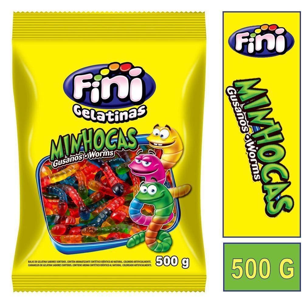 Balas Fini Gelatinas Minhocas 500g
