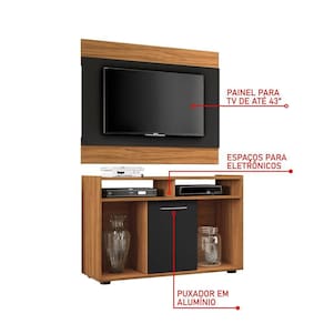 Rack com Painel para TV até 43 Polegadas Show Freijó e Preto