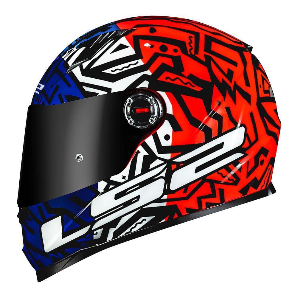 Capacete LS2 FF358 Memphis Azul Branco e Laranja