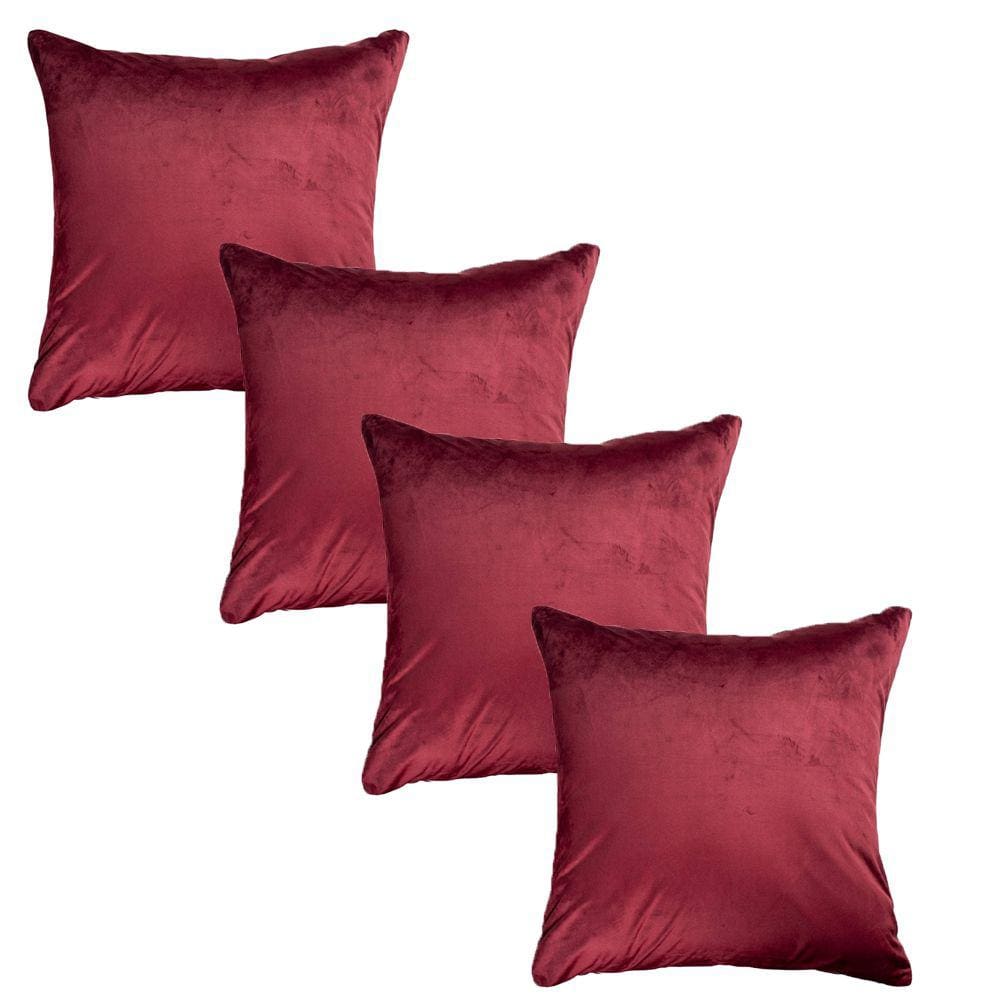 Kit 4 Capas De Almofada Com Zíper 45x45cm Suede Lisa