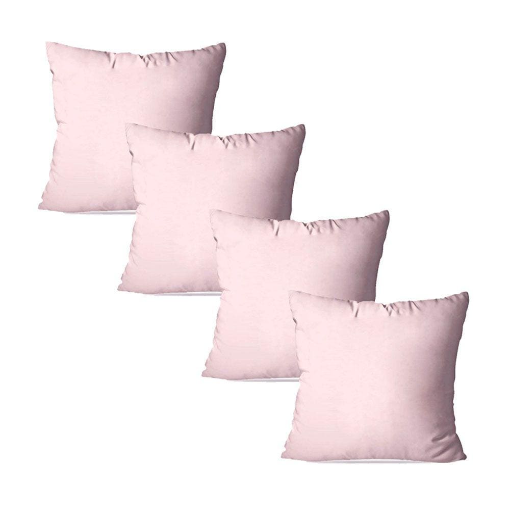 Kit 4 Capas De Almofada Com Zíper 45x45cm Suede Lisa