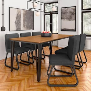 Mesa Com 6 Cadeiras Industrial 1,8 Aspen Pr/cin/grf - Móveis Arapongas