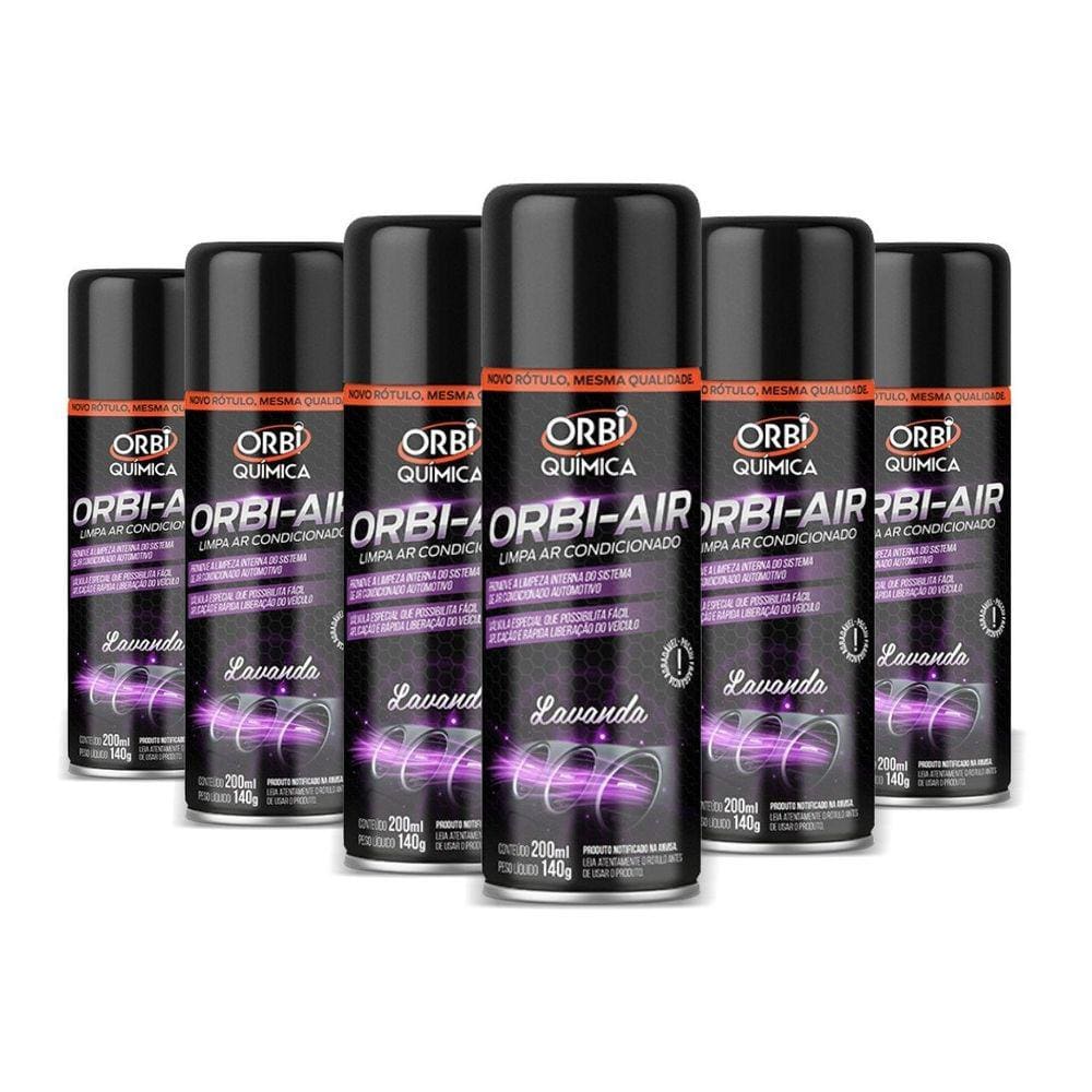 Limpa Ar Condicionado Granada Aroma Lavanda 200ml Orbi Higienizador - 6 Peças