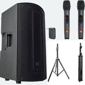 Caixa de Som JBL Max 12 A BT + 2 Mic sem fio MICBR2 + Tripé