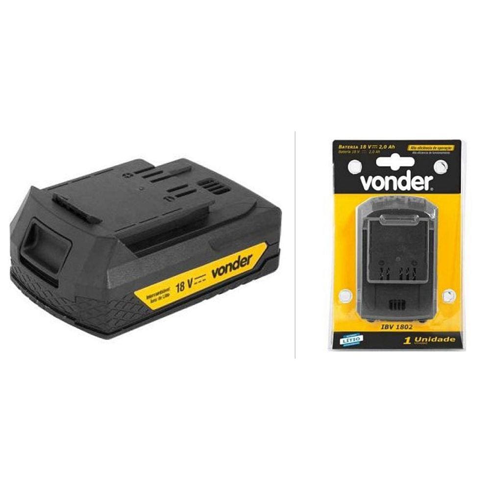 Bateria 18V ions lítio intercambiável 2,0 Ah IBV 1802 VONDER