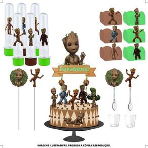 Kit Festa #kf Baby Groot Forminha Tubete Topper