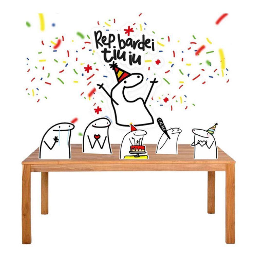 Kit Festa Fácil Flork Meme Decoração De Aniversário Parabéns