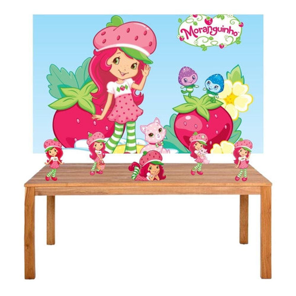 Kit Festa Moranguinho Display + Painel 100x60cm