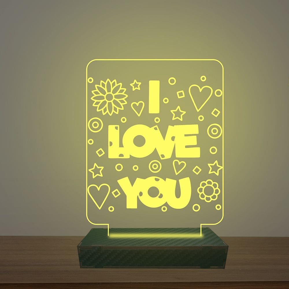 Luminária Led 3d I Love You Abajur Luxo