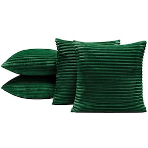 Kit 4 Capas De Almofada Napoli 45X45 Manta Canelada - Verde Esmeralda