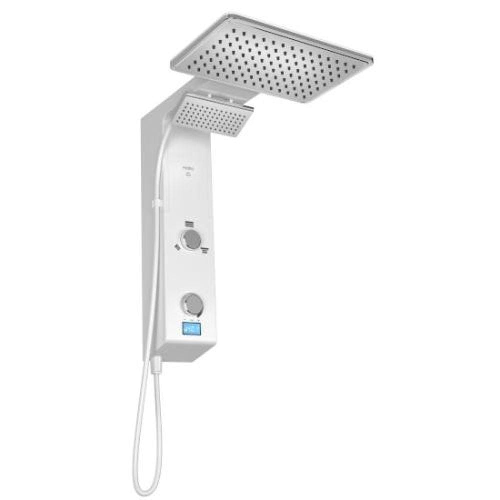 Chuveiro Elétrico Eletrônico Digital Ducha de Parede Hydra Falls Power Branco e Cromo 5500w 110V