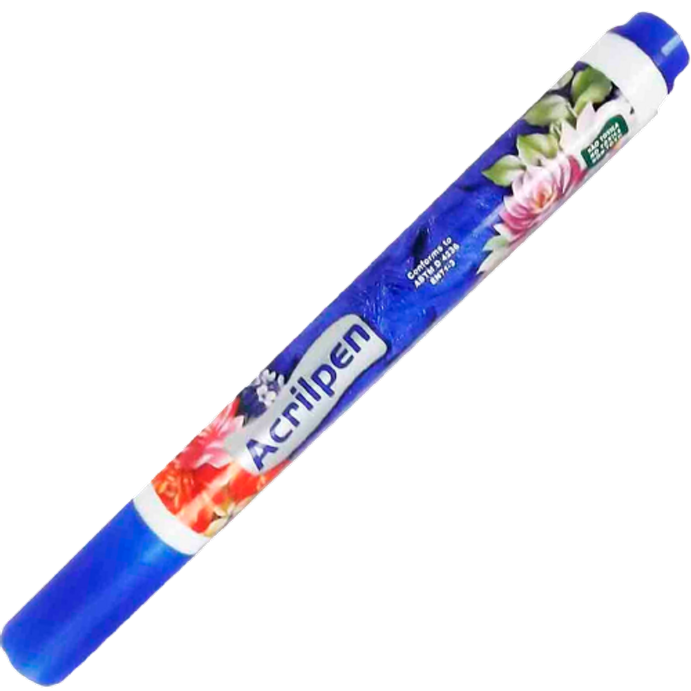 Acrilpen Caneta / Marcador para Tecido cor Azul Acrilex