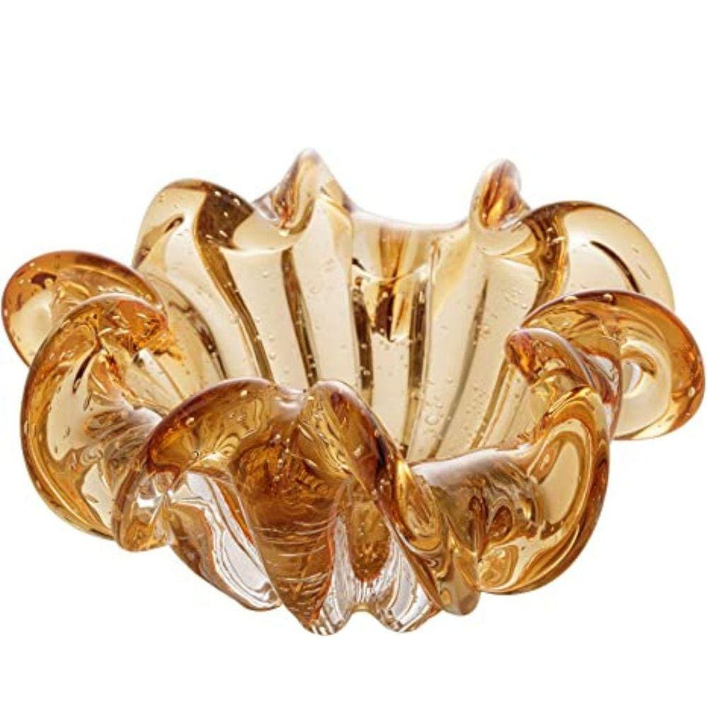 Centro de Mesa Italy Vidro Âmbar 21x10cm Lyor