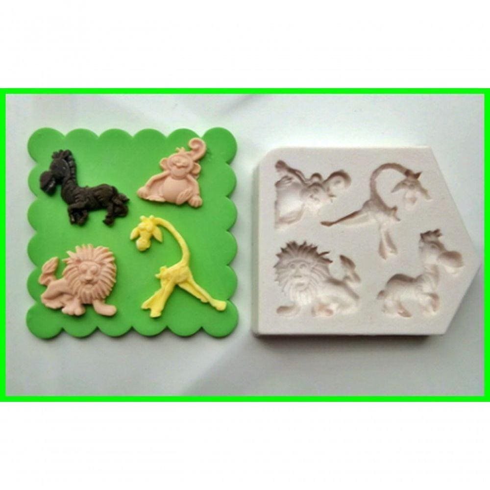 Molde Silicone Safari Micro Leão Macaco Zebra Girafa (p Docinhos, Trufas)