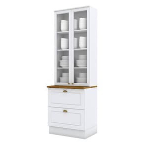Cristaleira Nova York Branco HP com Tampo Naturale - Henn