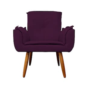 Poltrona Estofada Para Sala de Estar Emília Plus Suede Roxo - LM DECOR