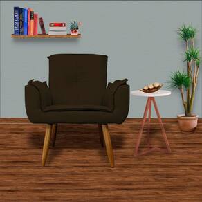 Conjunto 2 Poltronas Estofadas Para Consultório Emília Plus Suede Marrom - LM DECOR