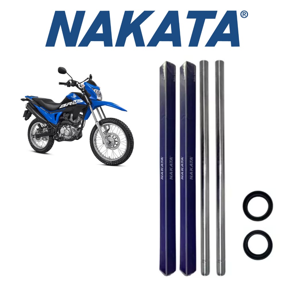 2 Tubo Interno+Retentor Dianteiro Honda Bros160 Nakata 2018