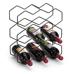 Suporte Para Adega 9 Garrafas De Vinho Bar Aço Preto Fosco