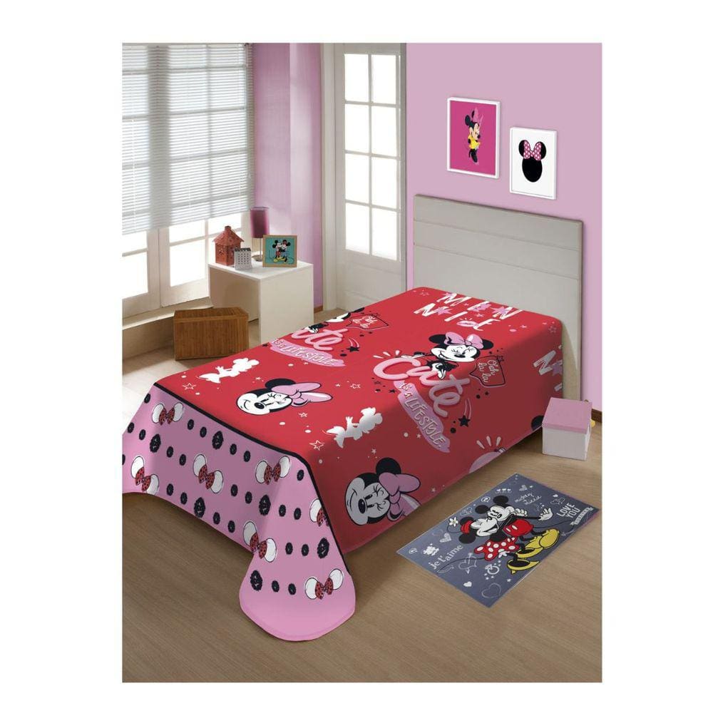 Kit Tapete E Manta Minnie Disney