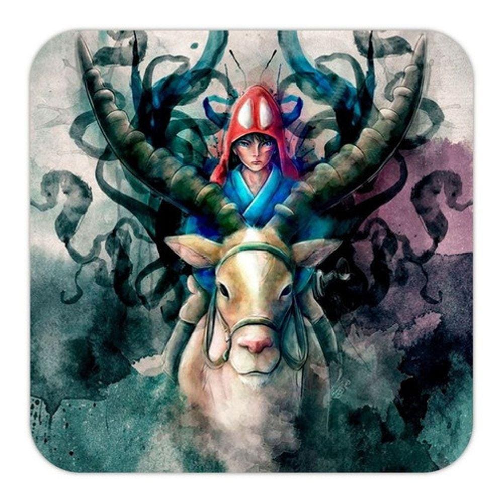 Placa Quadro Decorativo 18x18 Cm Princesa Mononoke