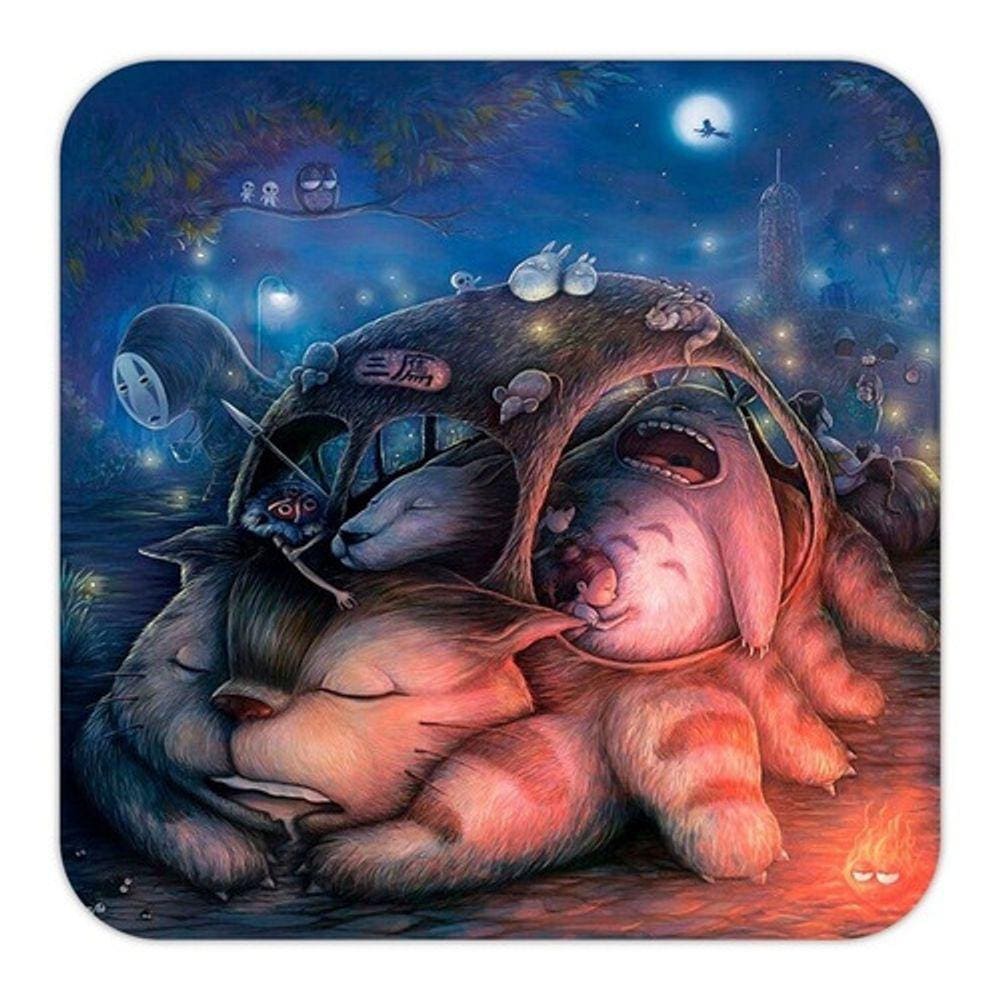 Placa Quadro Decorativo Studio Ghibli 18x18 Cm