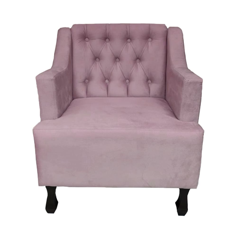 Poltrona Estofada Para Salão de Beleza Genesis Suede Rose LM DECOR
