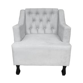 Poltrona Estofada Para Recepção Consultório Genesis Suede Branco LM DECOR