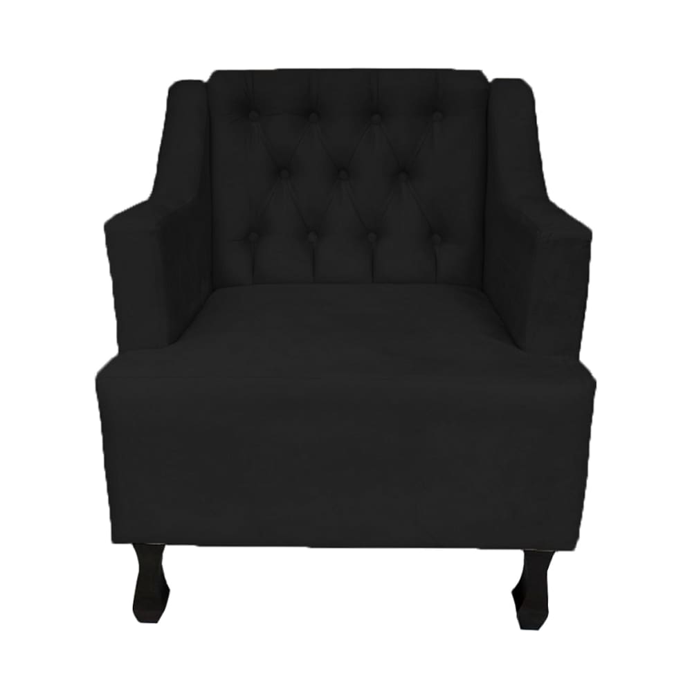 Poltrona Estofada Para Salão de Beleza Genesis Suede Preto LM DECOR