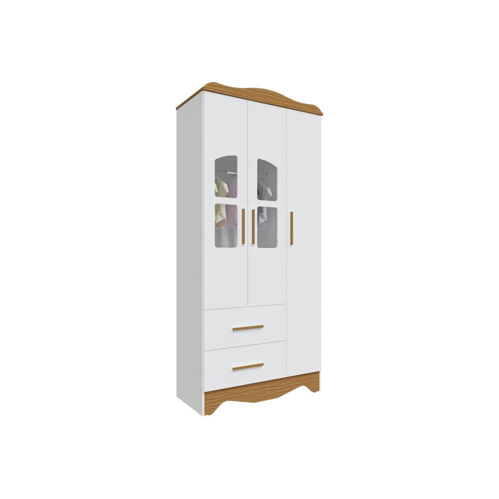 Guarda Roupa Bebê Moveis Peroba Lisi 03 portas MDF