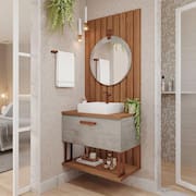 Gabinete Para Banheiro 60cm Mari Espresso Móveis Cimento