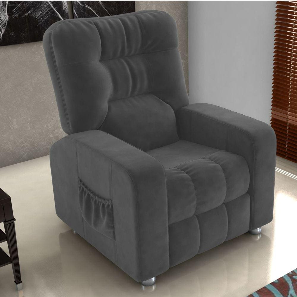 Poltrona do Papai Reclinável Azera Matrix Cinza