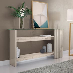 Aparador 150cm 2 Prateleiras Frizz Madetec Calacata/Off White