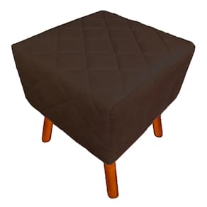 Puff Banqueta Decorativo Estofado Para Quarto Closet Isabella Suede Marrom - LM DECOR