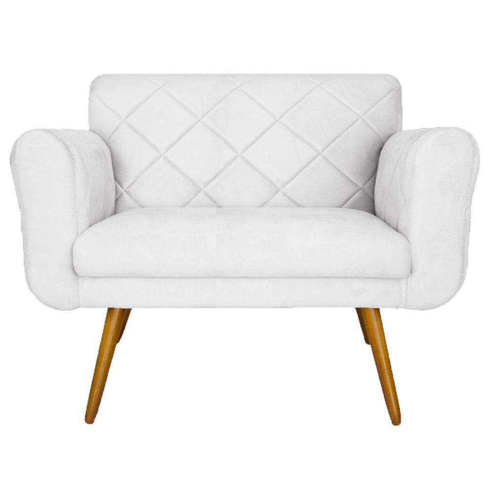 Namoradeira 02 Lugares Isabella Consultório Loja Suede Branco - LM DECOR