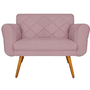 Namoradeira 02 Lugares Isabella Consultório Loja Suede Rosê - LM DECOR
