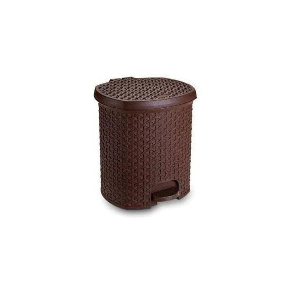 Lixeira Cesto Lixo Cozinha Banheiro Com Pedal 6 Lts Marrom