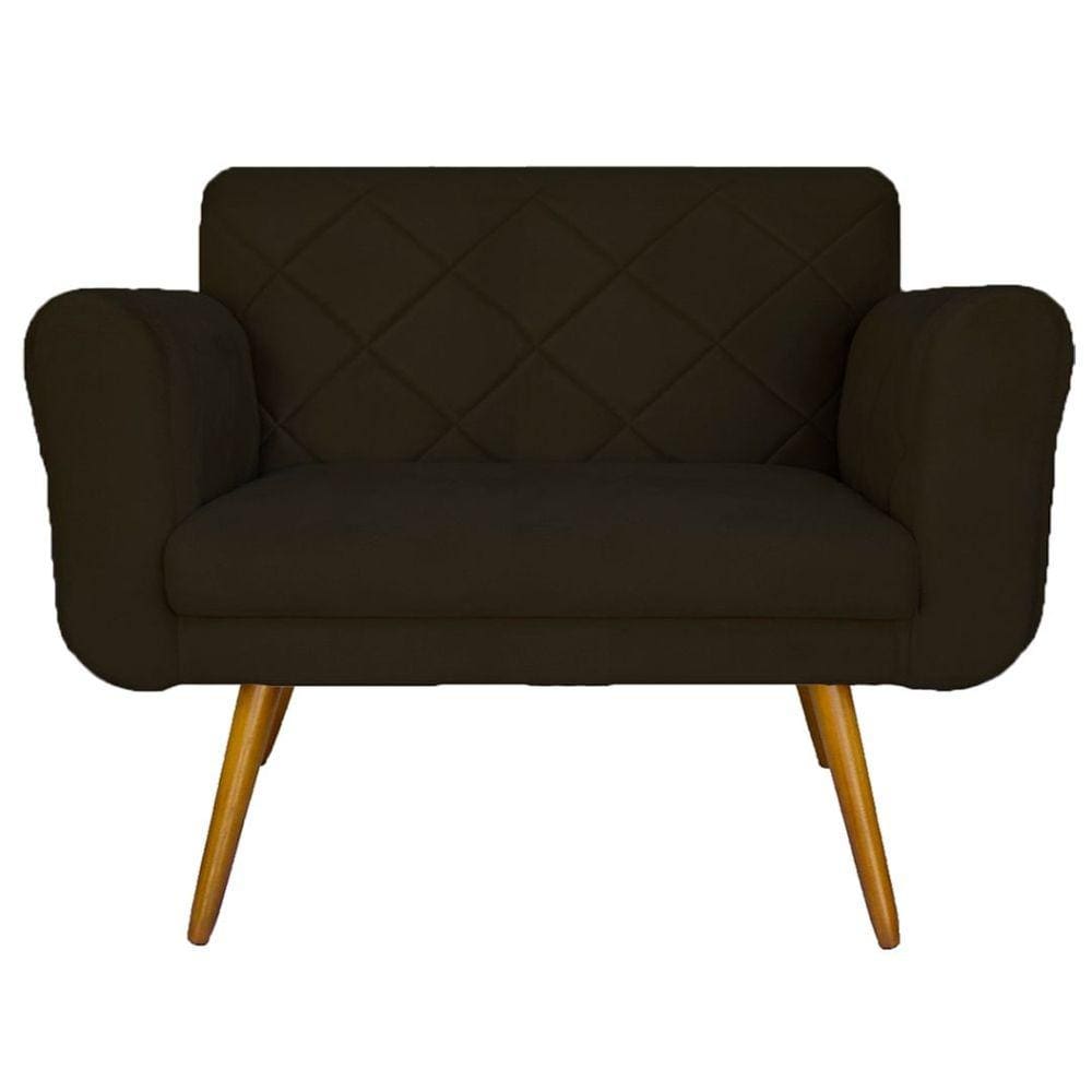 Namoradeira Decorativa Estofada Para Salão de Beleza Isabella Corano Marrom - LM DECOR