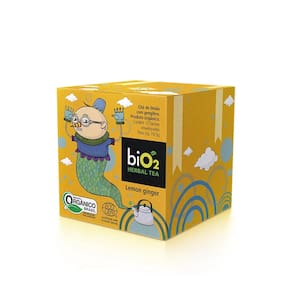 Chá Lemon Ginger Orgânico biO2 Herbal Tea Caixa 13 Sachês