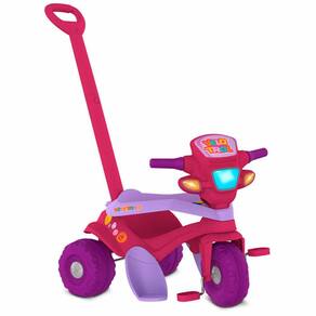 Triciclo Motoca Infantil A Pedal Resistente Rosa Bandeirante em