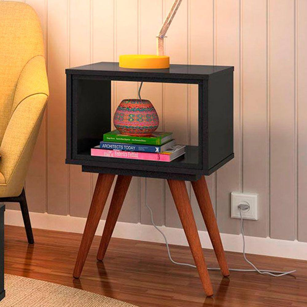 Mesa de Canto 1 Nicho Preto - Olivar Móveis