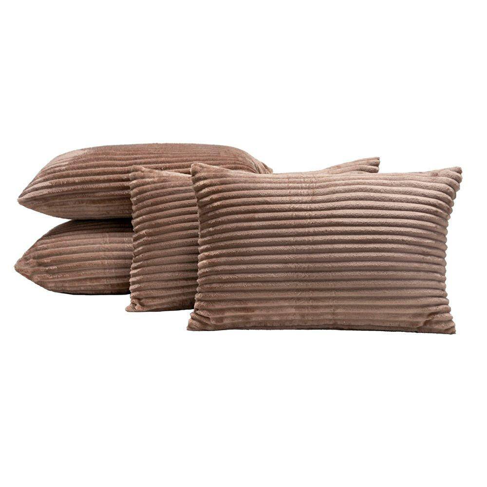 Kit 04 Almofadas Cheias Velvet Bariloche 60cm x 30cm - Caqui
