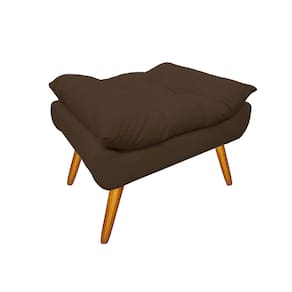 Puff Banco Estofado Decorativo Para Salão de Beleza Karen Suede Marrom - LM DECOR