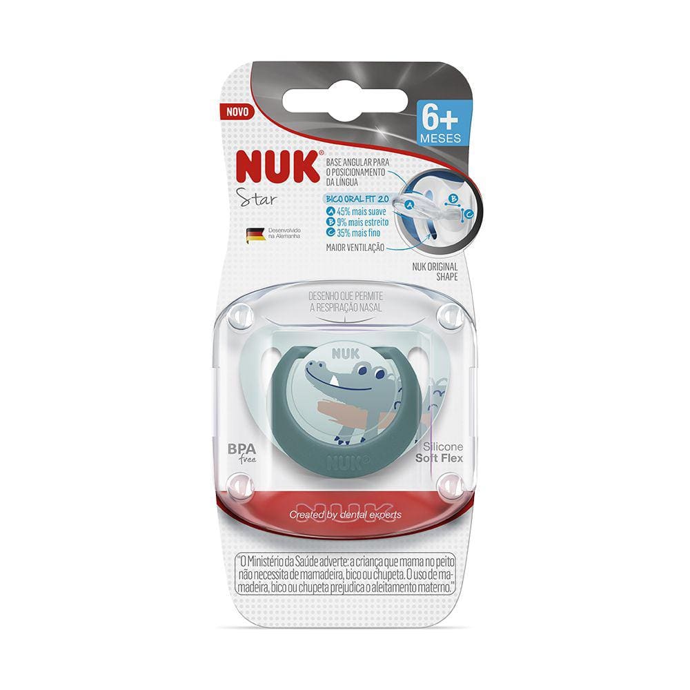 Chupeta Nuk Star Silicone Tam 2 6+m Boy S2