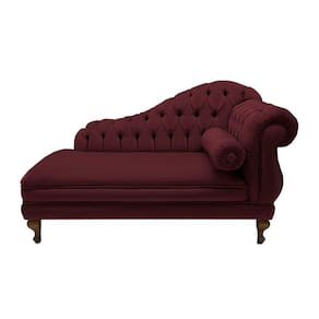 Divã Recamier Namoradeira Larissa 150cm Suede Vermelho Bordô - LM DECOR