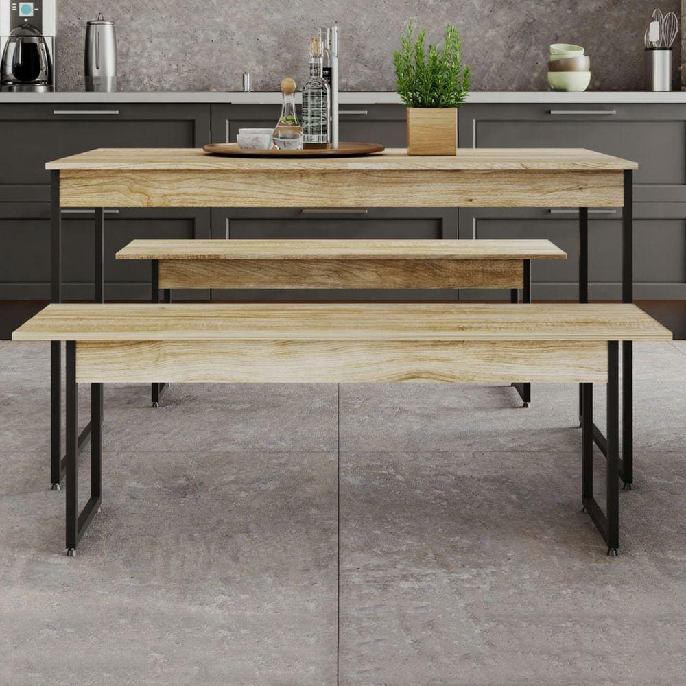 Mesa de Jantar 4 Lugares Tub Carvalho/Preto - Compace
