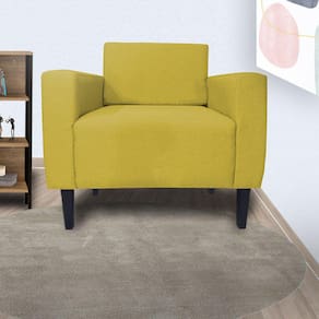 Poltrona Decorativa Para Sala de Estar Leticia Slim Suede Mostarda - LM DECOR