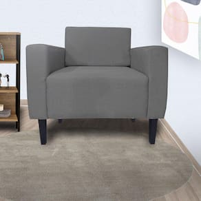 Poltrona Estofada Para Quarto Closet Leticia Slim Suede Cinza - LM DECOR