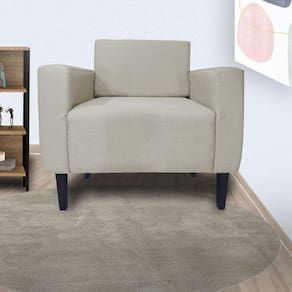 Combo 2 Poltronas Estofadas Para Consultório Leticia Slim Corano Bege - LM DECOR