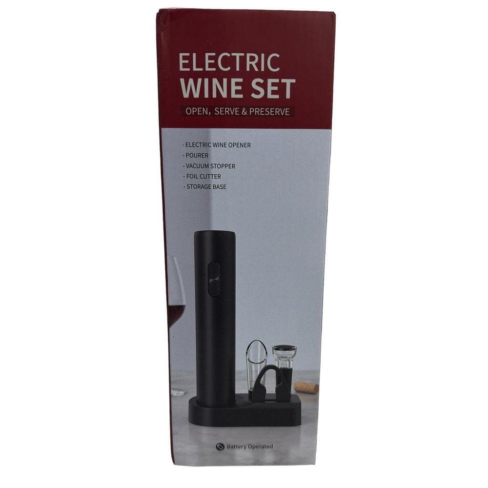 Kit Abridor De Vinho Eletrico Com Pilhas Inclusas